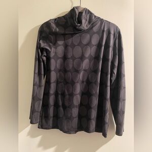 Uniqlo Marimekko Black Patterned Turtle Neck top